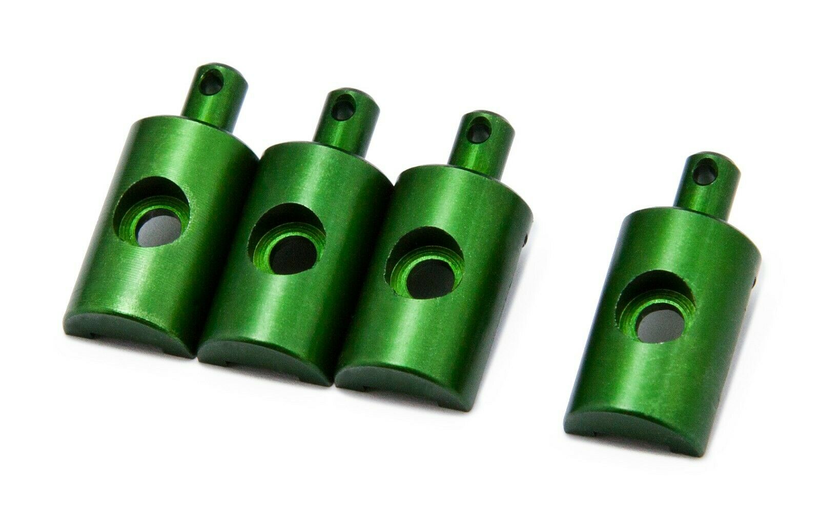 Replacement Lunchbox Aluminium GREEN Body Mounts fits Tamiya - Set of 4
